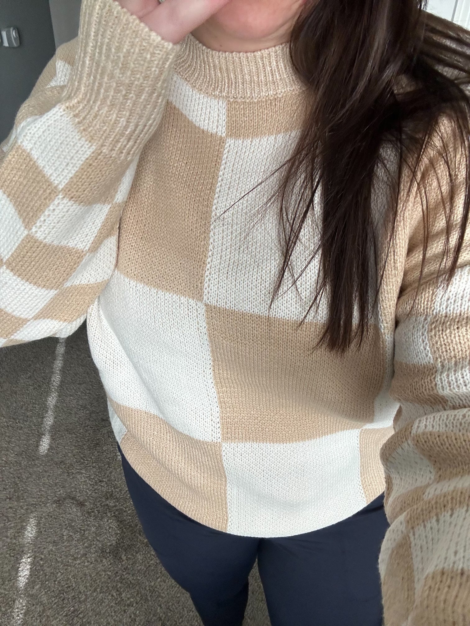 The Flaxen Checkered Sweater