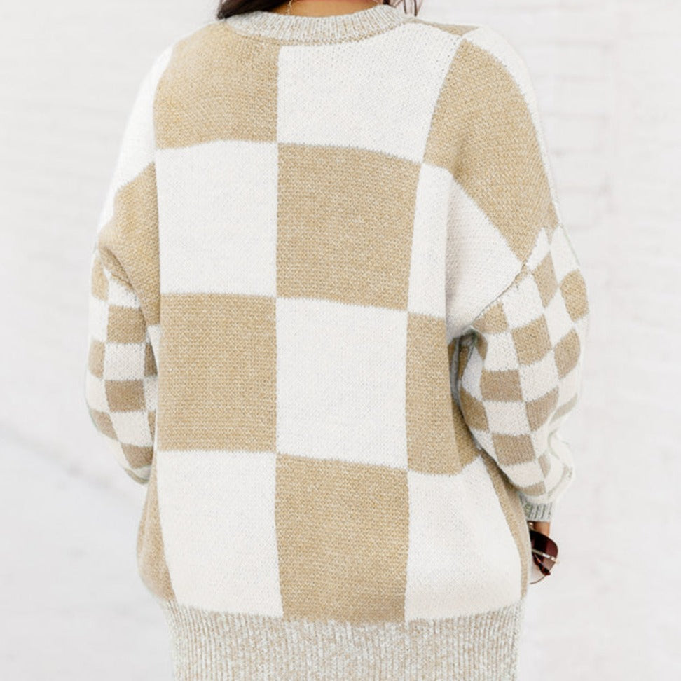 The Flaxen Checkered Sweater