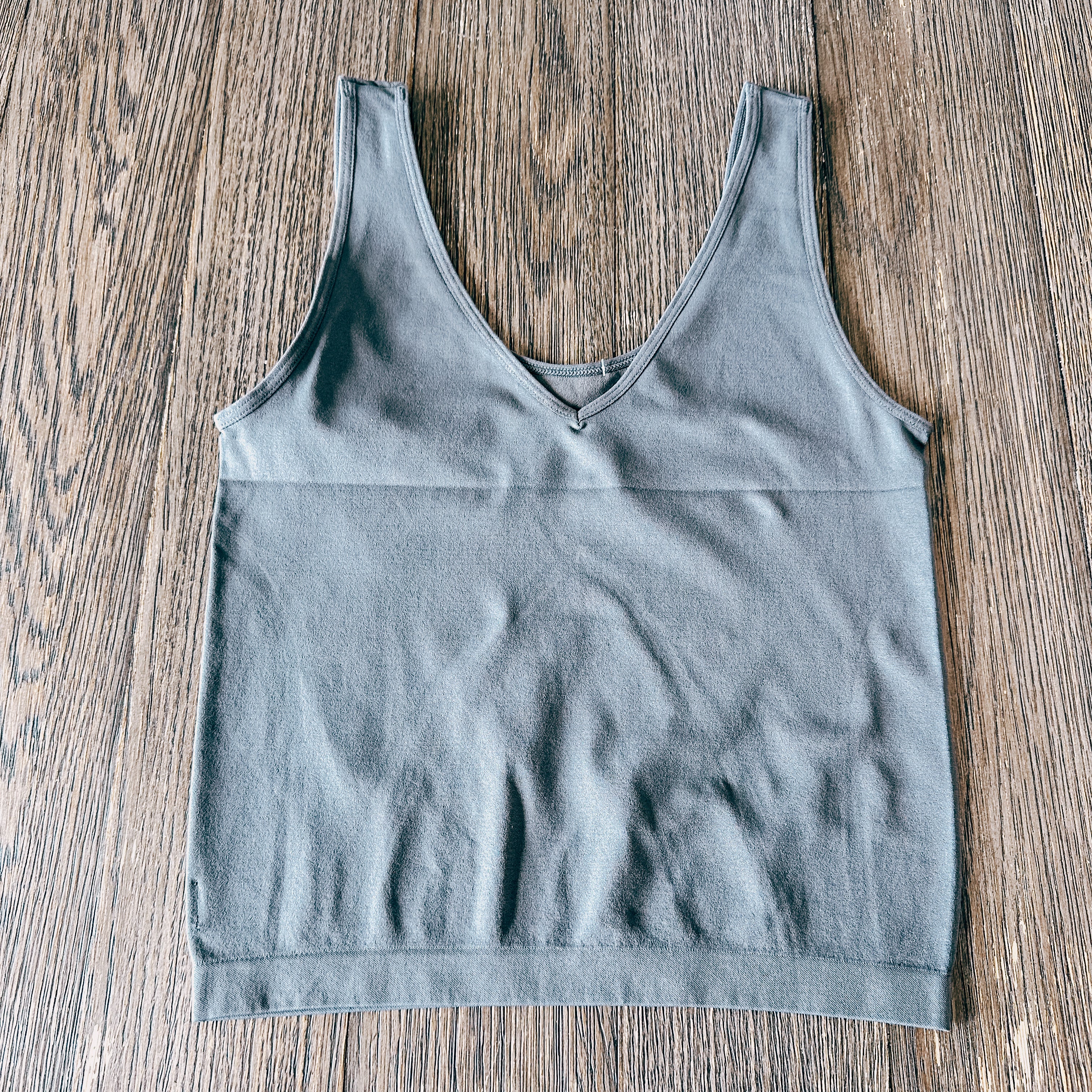 The Reversible Camryn Tank - Charcoal